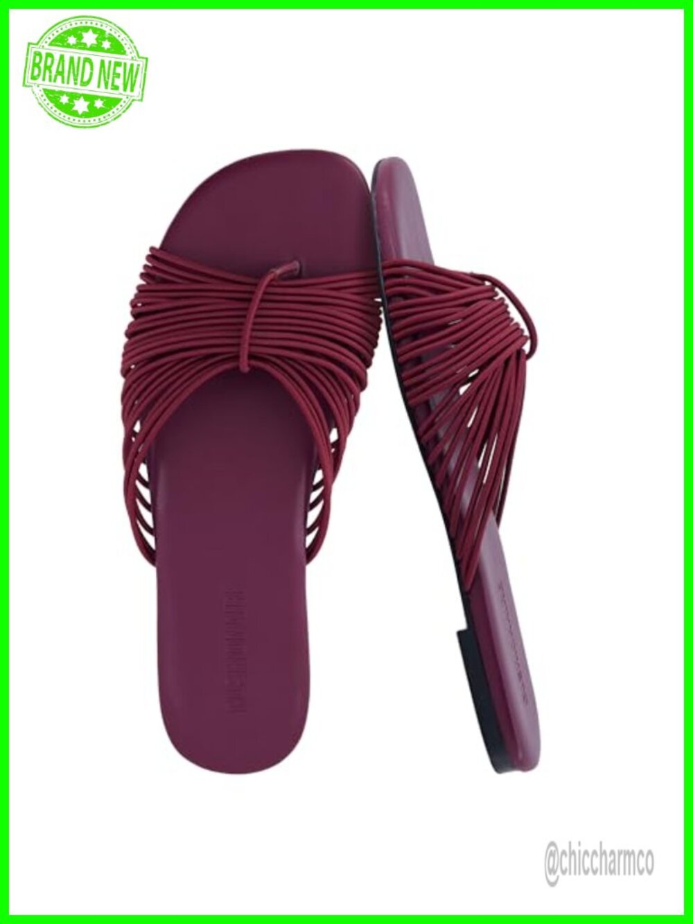 Strappy Multi-Strap Square Toe Flat Slide Sandals Cushioned Women